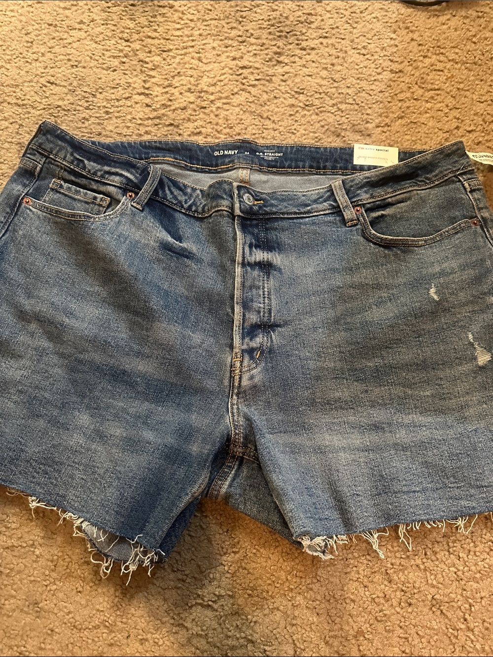 Old Navy NEW w/Tags Medium Blue Denim Cutoff Shorts OG Straight size 24